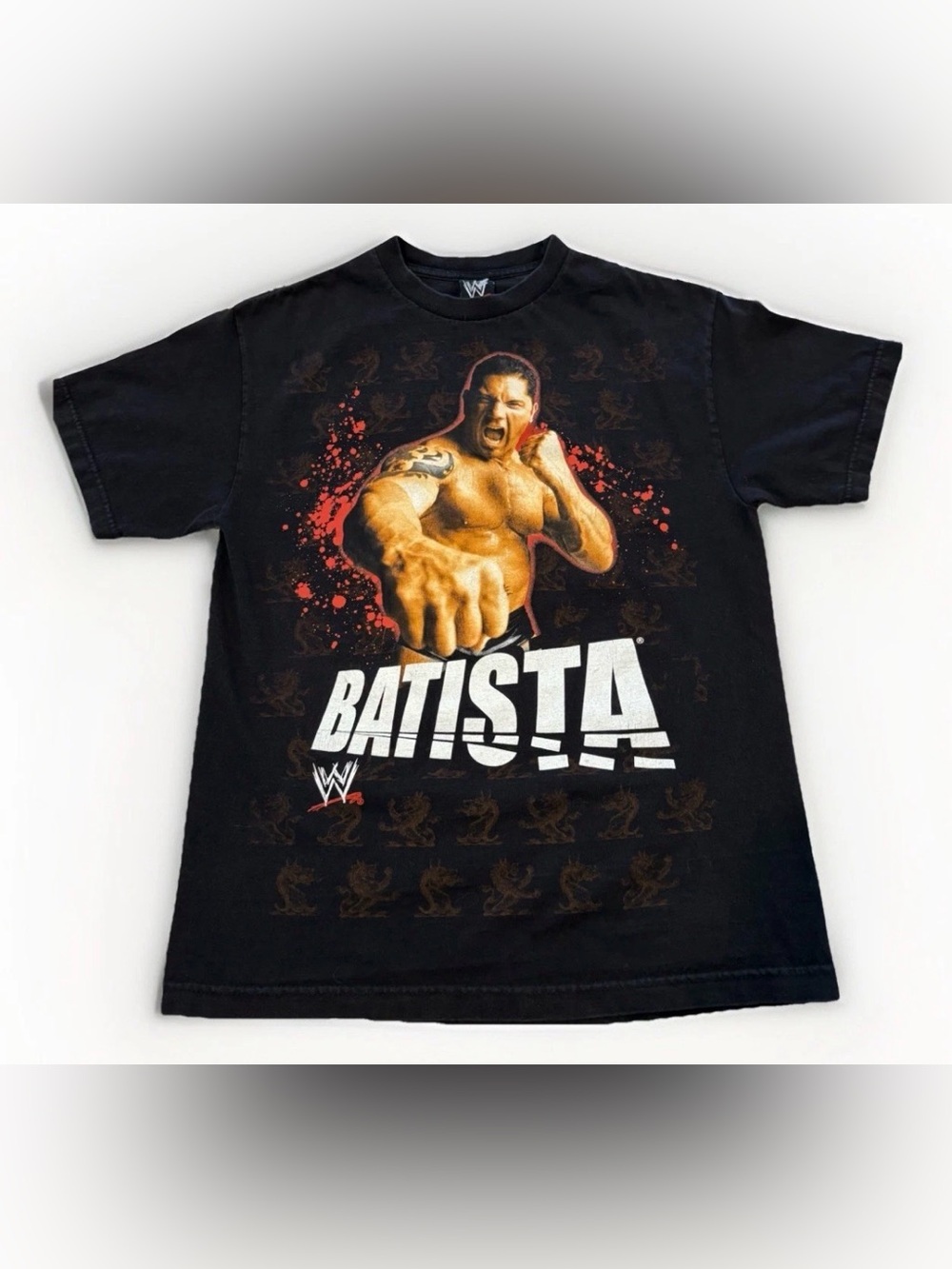 Vintage Batista T-Shirt 2007 WWE WWF “I Walk Alone” Rare Size Medium Y2K